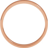 14K Rose Gold 3 mm Lightweight Flat Band Size 7