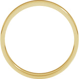 14K Yellow Gold 3 mm Lightweight Flat Band Size 5.5