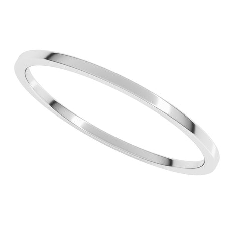 10K White Gold 1 mm Lightweight Flat Band Size 5.5