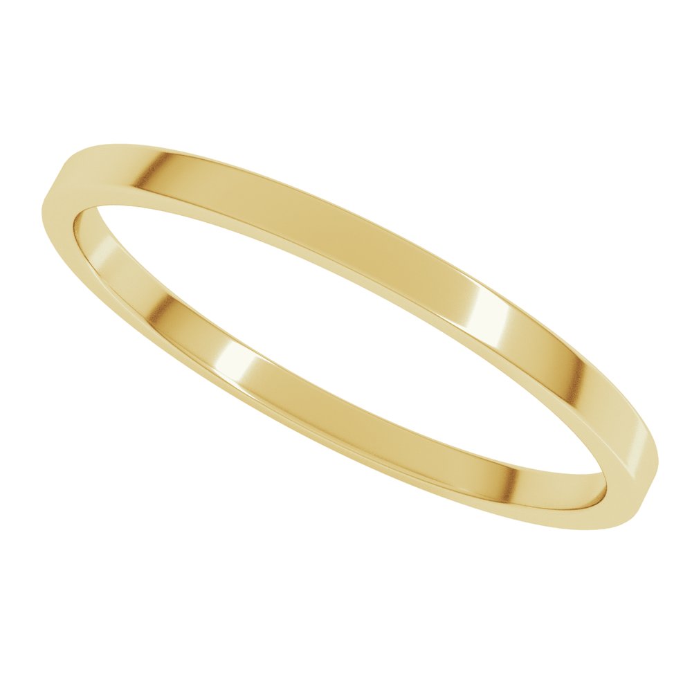 18K Yellow Gold 1.5 mm Lightweight Flat Band Size 6.5