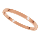 14K Rose Gold 1.5 mm Lightweight Flat Band Size 8