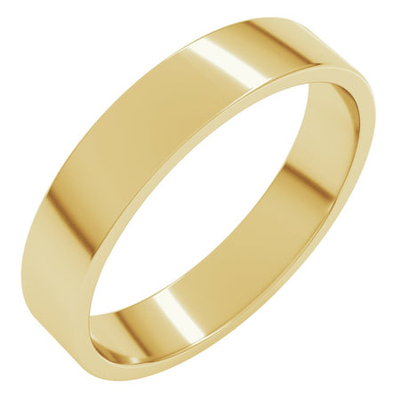 10K Yellow Gold 4 mm Lightweight Flat Band Size 4.5