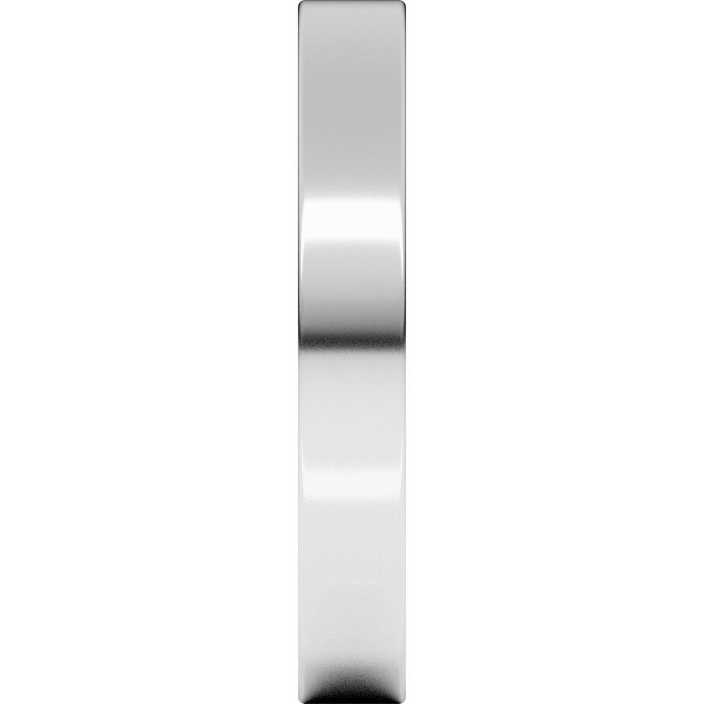 14K White Gold 3 mm Lightweight Flat Band Size 8
