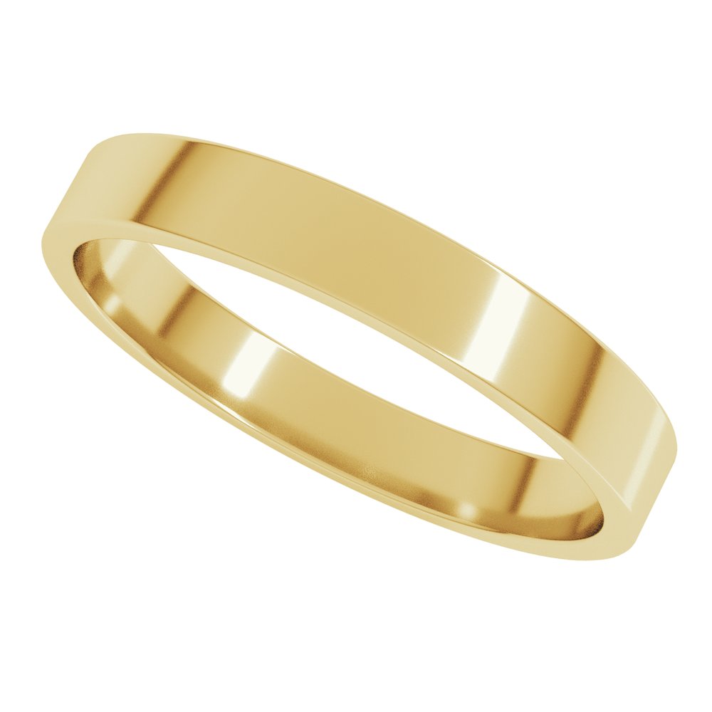 10K Yellow Gold 3 mm Lightweight Flat Band Size 7