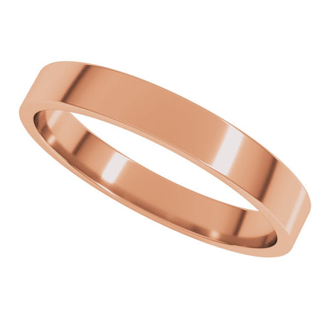 10K Rose Gold 3 mm Lightweight Flat Band Size 9