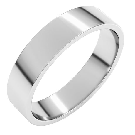 14K White Gold 4.5 mm Lightweight Flat Band Size 12