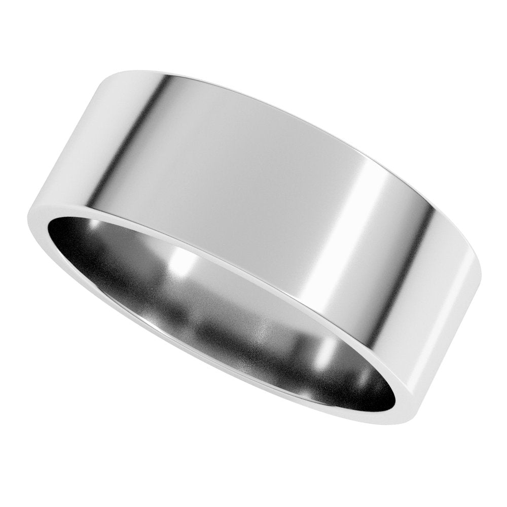 10K White Gold 7 mm Lightweight Flat Band Size 5