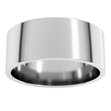 10K White Gold 8 mm Lightweight Flat Band Size 14