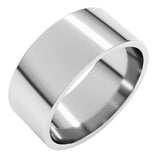 10K White Gold 8 mm Lightweight Flat Band Size 14