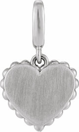 Sterling Silver Engravable Heart Charm/Pendant