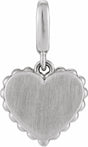Sterling Silver Engravable Heart Charm/Pendant