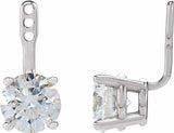 14K White Gold 2 CTW Lab-Grown Diamond Solitaire Earring Jackets