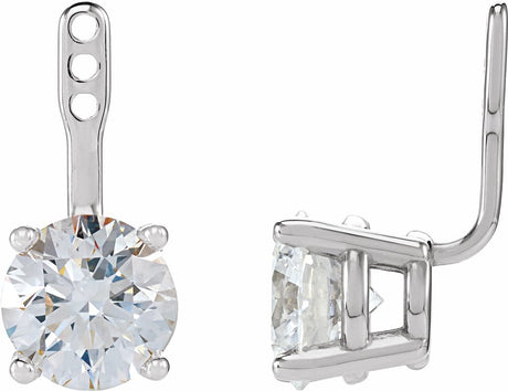 14K White Gold 2 CTW Lab-Grown Diamond Solitaire Earring Jackets