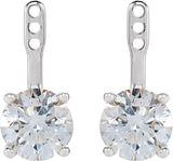 14K White Gold 2 CTW Lab-Grown Diamond Solitaire Earring Jackets