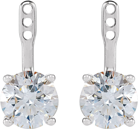 14K White Gold 2 CTW Lab-Grown Diamond Solitaire Earring Jackets