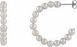 Sterling Silver Cultured White Freshwater Pearl Hoop Earrings