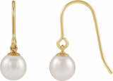 14K Yellow Gold-Filled Cultured White Freshwater Pearl Earrings