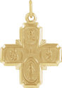 14K Yellow Gold 18x18 mm Four-Way Cross Medal