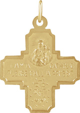 14K Yellow Gold 18x18 mm Four-Way Cross Medal