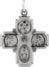 Sterling Silver 25x24 mm Four-Way Cross Medal  