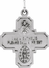 Sterling Silver 25x24 mm Four-Way Cross Medal  