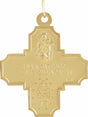 14K Yellow Gold 30x29 mm Four-Way Cross Medal