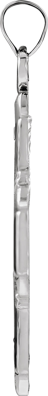14K White Gold 30x29 mm Four-Way Cross Medal 