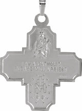 14K White Gold 30x29 mm Four-Way Cross Medal 