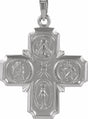 14K White Gold 25x24 mm Four-Way Cross Medal 