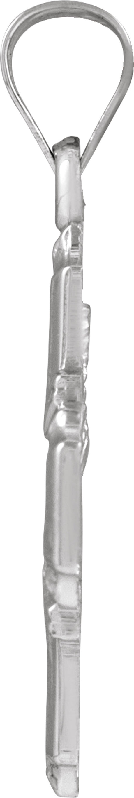 14K White Gold 18x18 mm Four-Way Cross Medal