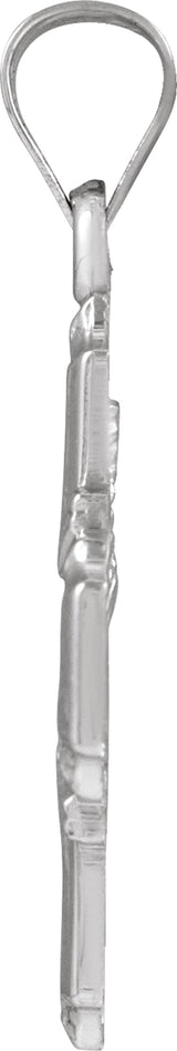 14K White Gold 18x18 mm Four-Way Cross Medal