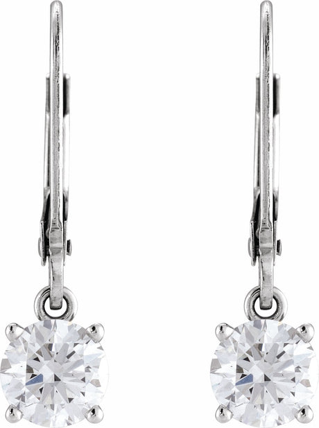14K White Gold 1/2 CTW Natural White Diamond Earrings