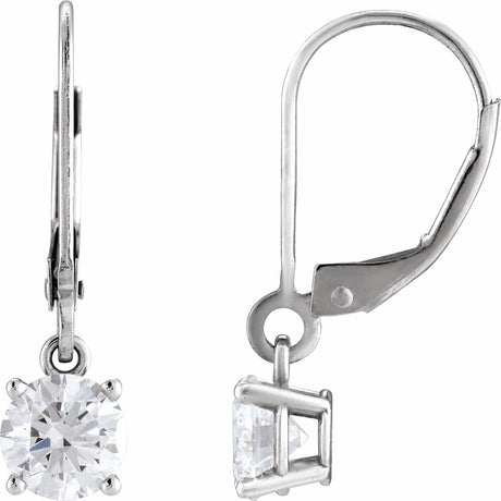14K White Gold 1/2 CTW Natural White Diamond Earrings
