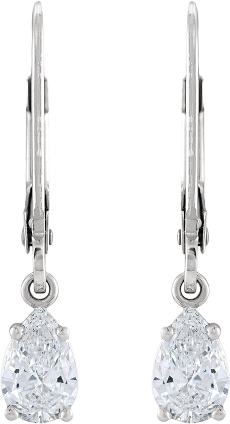 14K White Gold 1 1/3 CTW Lab-Grown Diamond Dangle Earrings
