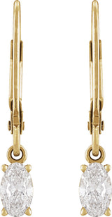 14K Yellow Gold 3/4 CT Lab-Grown Diamond Dangle Earrings
