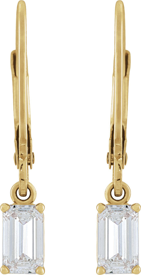 14K Yellow Gold 3/4 CTW Lab-Grown Diamond Dangle Earrings