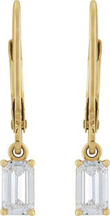 14K Yellow Gold 2 CTW Lab-Grown Diamond Dangle Earrings