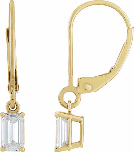 14K Yellow Gold 3/4 CTW Lab-Grown Diamond Dangle Earrings