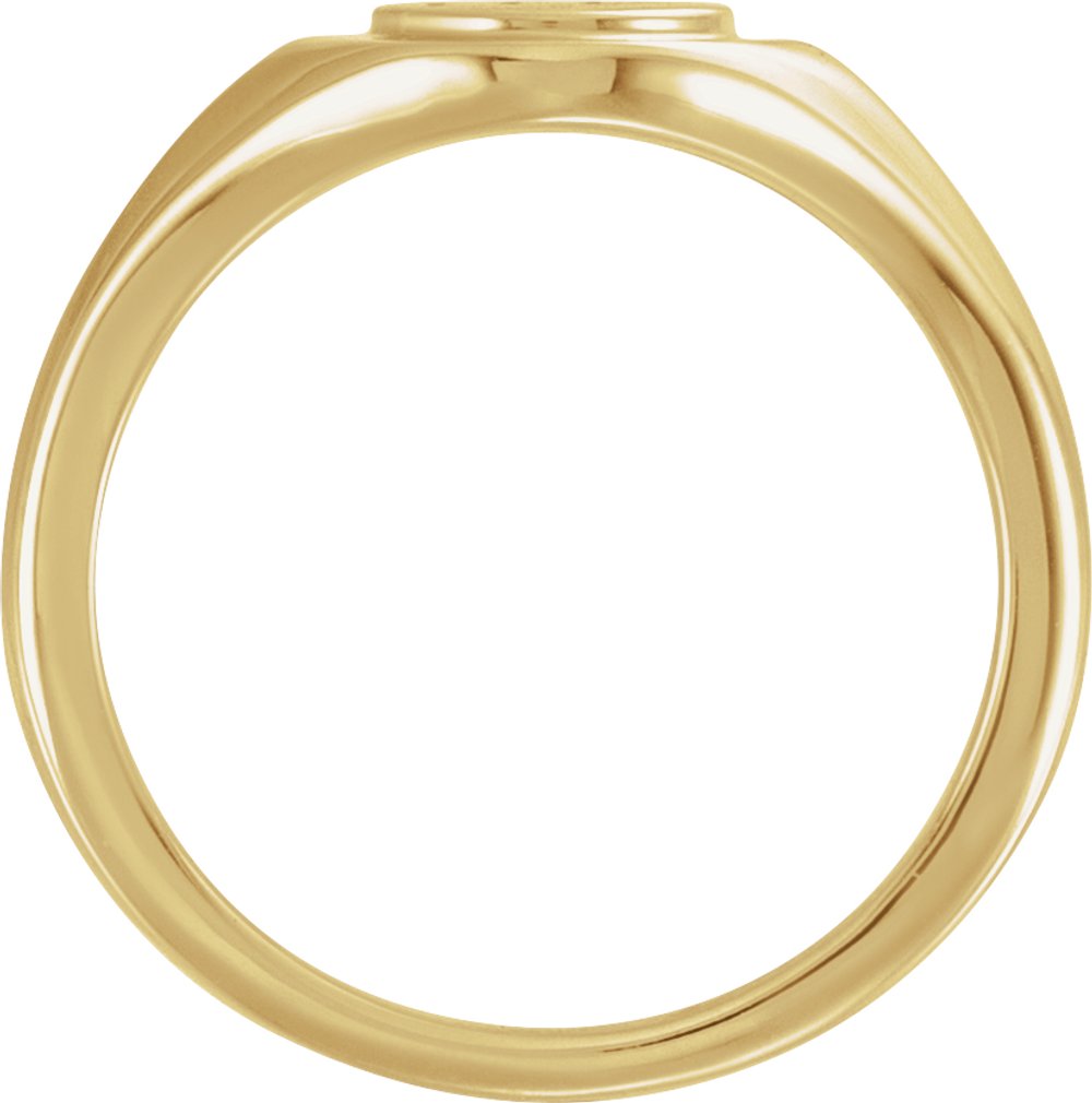 14K Yellow Gold 7 mm Round Signet Ring