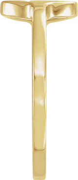 14K Yellow Gold Cross Signet Ring