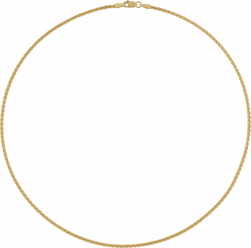 18K Yellow Gold 1.9 mm Wheat 16" Chain