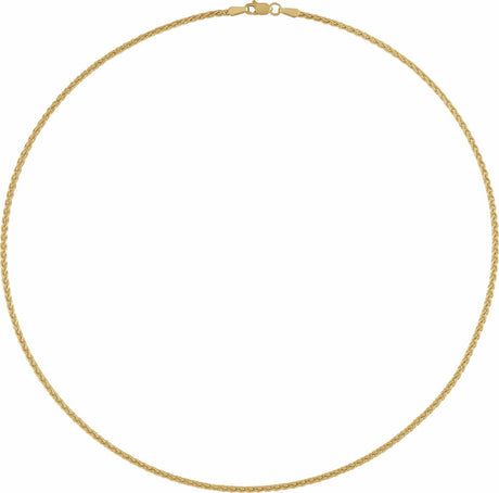 18K Yellow Gold 1.9 mm Wheat 16" Chain