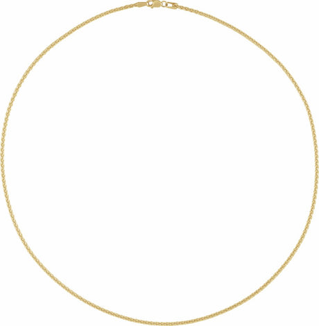 18K Yellow Gold 1.9 mm Wheat 18" Chain