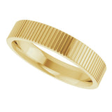 18K Yellow Gold 4 mm Grooved Flat Band Size 5.5