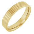 14K Yellow Gold 4 mm Grooved Flat Band Size 4.5