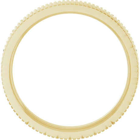 10K Yellow Gold 4 mm Grooved Flat Band Size 7