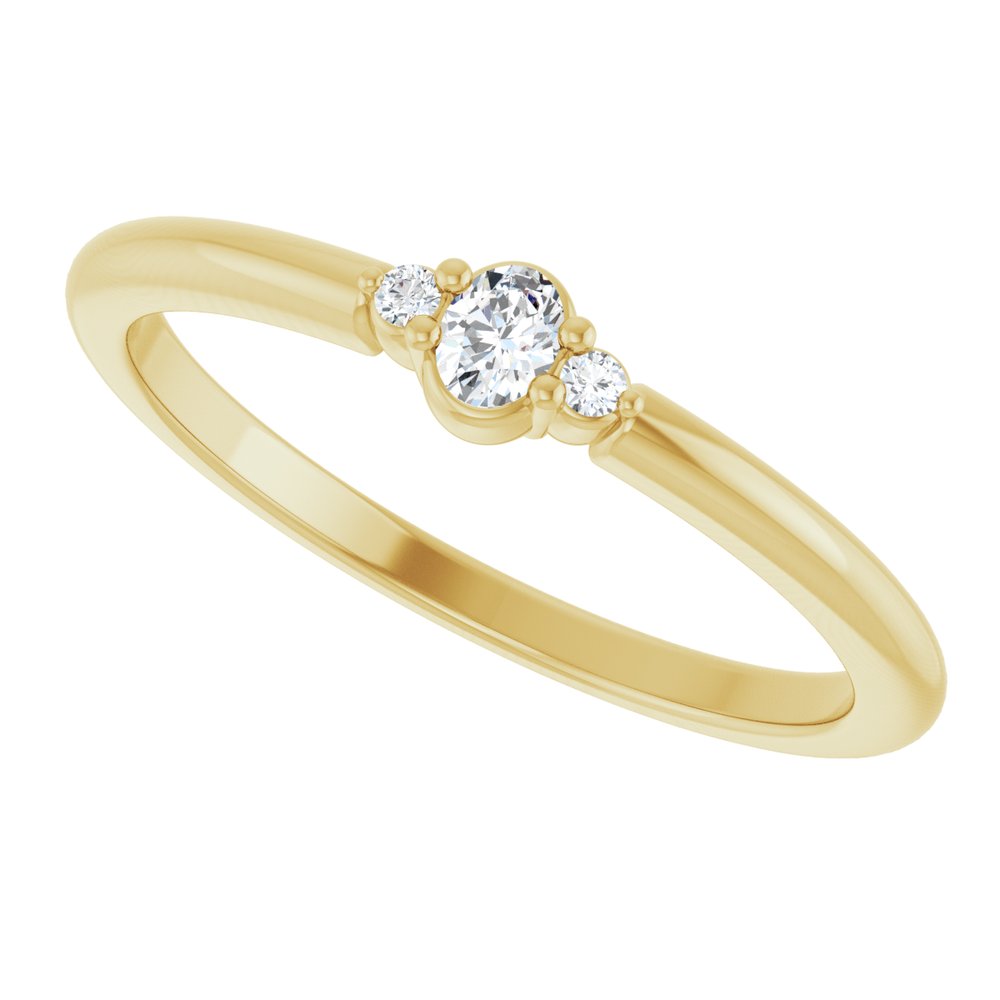 14K Yellow Gold .07 CTW Natural Diamond Stackable Ring