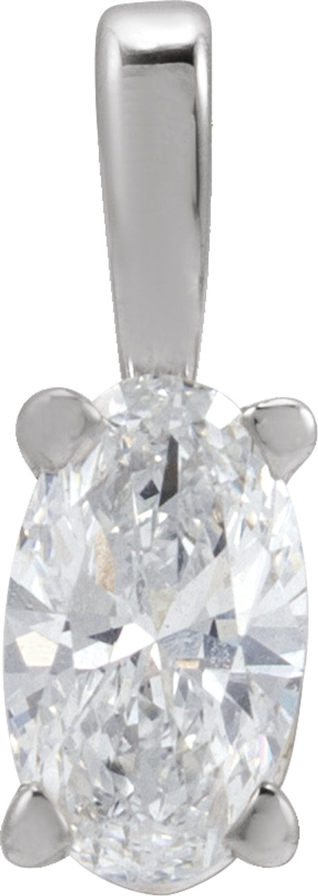 14K White Gold 1/4 CT Natural Diamond Pendant