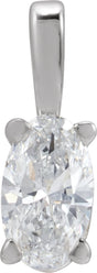14K White Gold 1/4 CT Natural Diamond Pendant