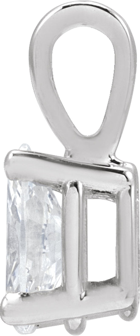 14K White Gold 1/5 CT Lab-Grown Diamond Pendant
